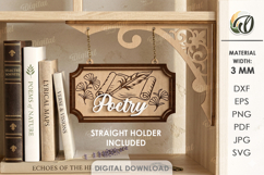 Hanging Bookshelf Signs Bundle Lasercut. Bookshelf Decor SVG Product Image 9