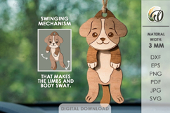 3D Hanging Animal Stress Relief Toy Laser Cut. Dog SVG Product Image 1
