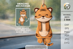 3D Hanging Animal Stress Relief Toy Laser Cut. Tiger SVG Product Image 1