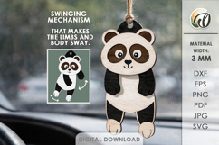 3D Hanging Animal Stress Relief Toy Laser Cut. Panda SVG Product Image 1