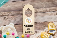 Wooden Door Hanger for Baby's Room Mock up Product Image 2