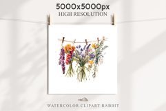 Hanging Dried Flowers Floral Clipart PNG Scrapbooking Image Nursery Watercolor Transparent wedding invitation shirt designs sublimation printable digital bloom watercolor floral dried hanging flowers bucket clipart, sublimation nursery, wedding invitation