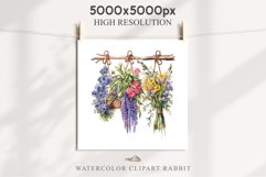 Hanging Dried Flowers Floral Clipart PNG Scrapbooking Image Nursery Watercolor Transparent wedding invitation shirt designs sublimation printable digital bloom watercolor floral dried hanging flowers bucket clipart, sublimation nursery, wedding invitation