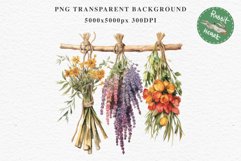 Hanging Dried Flowers Floral Clipart PNG Scrapbooking Image Nursery Watercolor Transparent wedding invitation shirt designs sublimation printable digital bloom watercolor floral dried hanging flowers bucket clipart, sublimation nursery, wedding invitation