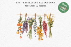 Hanging Dried Flowers Floral Clipart PNG Scrapbooking Image Nursery Watercolor Transparent wedding invitation shirt designs sublimation printable digital bloom watercolor floral dried hanging flowers bucket clipart, sublimation nursery, wedding invitation