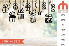 hanging gifts svg, present box svg, presents string svg, gifts string svg, hanging ornament svg, hanging present svg, window decor svg, giftbox svg, holiday gifts svg, birthday presents svg, christmas gifts svg, christmas ornament, hanging gifts dxf