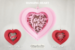 Hanging heart svg | Valentine day svg Product Image 1