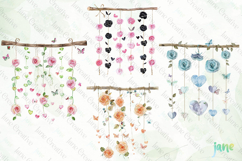 Hanging Rose Strings Clipart Product Image 1
