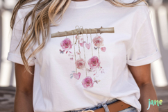 Hanging Rose Strings Sublimation Clipart Product Image 2