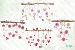 Hanging Rose Strings Clipart Product Image 1