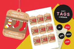 Hanging Socks with Text for Gift Tags Product Image 1