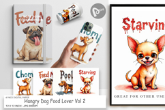 Hangry Dog Food Lover Digital Paper Product Image 1