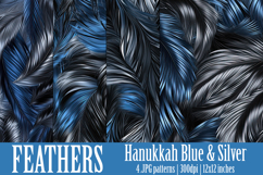 Hanukkah Patterns, Hanukkah Colors Feathers Patterns, s1 Product Image 1