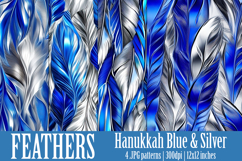 Hanukkah Patterns, Hanukkah Colors Feathers Patterns, s10 Product Image 1