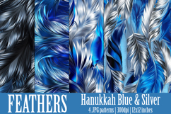 Hanukkah Patterns, Hanukkah Colors Feathers Patterns, s11 Product Image 1