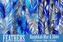 Hanukkah Patterns, Hanukkah Colors Feathers Patterns, s12 Product Image 1