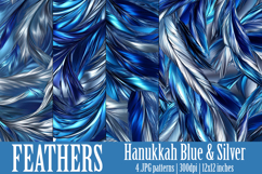 Hanukkah Patterns, Hanukkah Colors Feathers Patterns, s2 Product Image 1