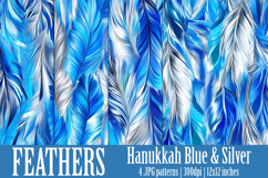 Hanukkah Patterns, Hanukkah Colors Feathers Patterns, s4 Product Image 1