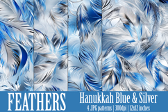 Hanukkah Patterns, Hanukkah Colors Feathers Patterns, s5 Product Image 1