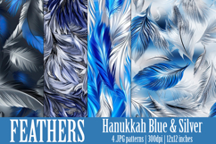 Hanukkah Patterns, Hanukkah Colors Feathers Patterns, s6 Product Image 1
