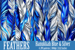 Hanukkah Patterns, Hanukkah Colors Feathers Patterns, s8 Product Image 1
