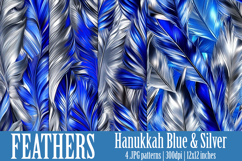 Hanukkah Patterns, Hanukkah Colors Feathers Patterns, s9 Product Image 1