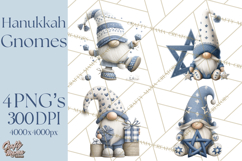Hanukkah Gnome Clipart, Dreidel Menorah PNG, Blue Star Png Product Image 1