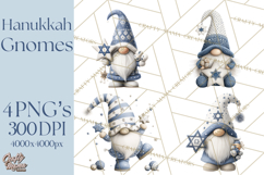Hanukkah Gnome Clipart, Dreidel Menorah PNG, Blue Star Png Product Image 1