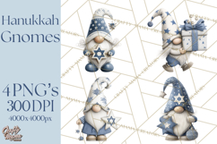 Hanukkah Gnome Clipart, Dreidel Menorah PNG, Blue Star Png Product Image 1