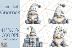 Hanukkah Gnome Clipart, Dreidel Menorah PNG, Blue Star Png Product Image 1