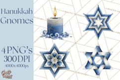 Hanukkah Gnome Clipart, Dreidel Menorah PNG, Blue Star Png Product Image 1