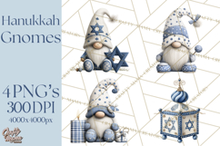 Hanukkah Gnome Clipart, Dreidel Menorah PNG, Blue Star Png Product Image 1
