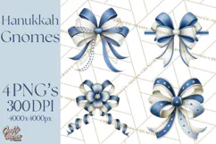 Hanukkah Gnome Clipart, Dreidel Menorah PNG, Blue Star Png Product Image 1