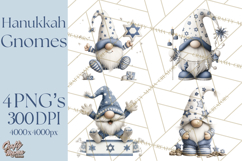 Hanukkah Gnome Clipart, Dreidel Menorah PNG, Blue Star Png Product Image 1
