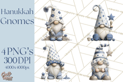 Hanukkah Gnome Clipart, Dreidel Menorah PNG, Blue Star Png Product Image 1