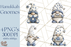 Hanukkah Gnome Clipart, Dreidel Menorah PNG, Blue Star Png Product Image 1