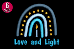 Hanukkah Love and Light Rainbow Embroidery Design - 6 sizes Product Image 2