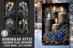 Hanukkah Garden Flag, Elegant Hanukkah Style Garden Flags 26 Product Image 1