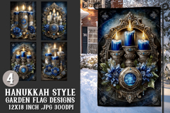 Hanukkah Garden Flag, Elegant Hanukkah Style Garden Flags 27 Product Image 1