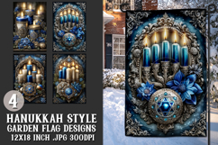 Hanukkah Garden Flag, Elegant Hanukkah Style Garden Flags 36 Product Image 1