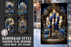 Hanukkah Garden Flag, Elegant Hanukkah Style Garden Flags 37 Product Image 1