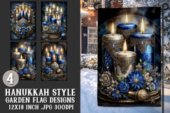 Hanukkah Garden Flag, Elegant Hanukkah Style Garden Flags 38 Product Image 1