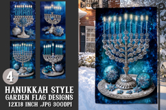 Hanukkah Garden Flag, Elegant Hanukkah Style Garden Flags 46 Product Image 1