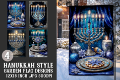 Hanukkah Garden Flag, Elegant Hanukkah Style Garden Flags 49 Product Image 1