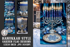 Hanukkah Garden Flag, Elegant Hanukkah Style Garden Flags 51 Product Image 1
