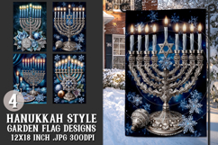Hanukkah Garden Flag, Elegant Hanukkah Style Garden Flags 59 Product Image 1