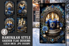 Hanukkah Garden Flag, Elegant Hanukkah Style Garden Flags 62 Product Image 1