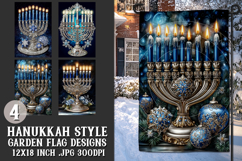 Hanukkah Garden Flag, Elegant Hanukkah Style Garden Flags 68 Product Image 1