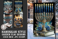 Hanukkah Garden Flag, Elegant Hanukkah Style Garden Flags 71 Product Image 1