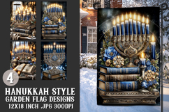 Hanukkah Garden Flag, Elegant Hanukkah Style Garden Flags 79 Product Image 1
